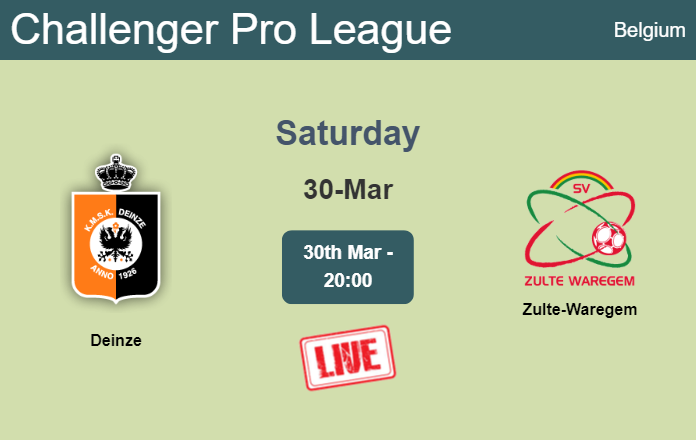 How to watch Deinze vs. Zulte-Waregem on live stream and at what time
