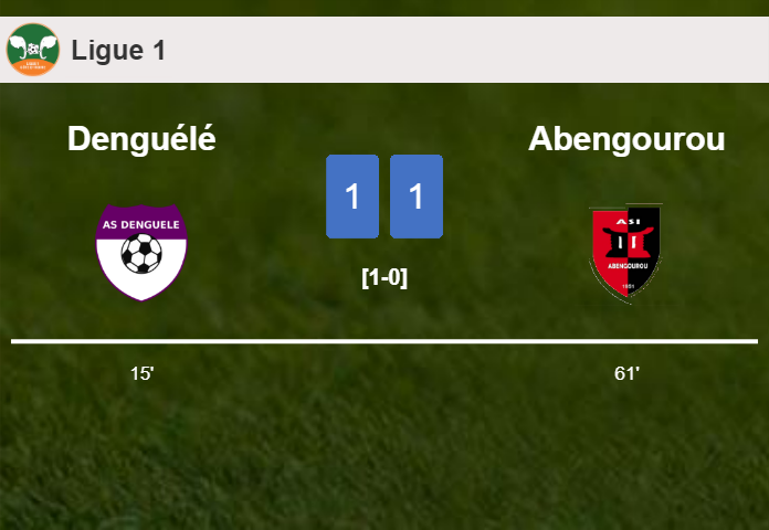 Denguélé and Abengourou draw 1-1 after  didn't convert a penalty