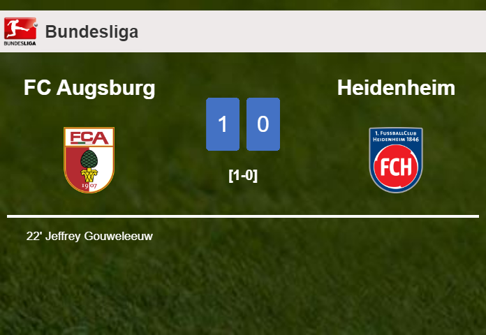 FC Augsburg conquers Heidenheim 1-0 with a goal scored by J. Gouweleeuw