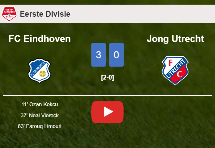 FC Eindhoven defeats Jong Utrecht 3-0. HIGHLIGHTS