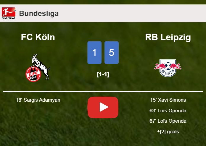 RB Leipzig beats FC Köln 5-1 after playing a incredible match. HIGHLIGHTS