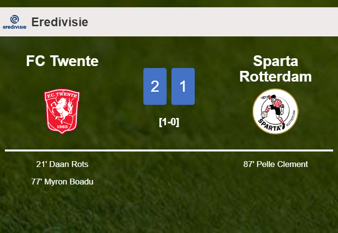 FC Twente steals a 2-1 win against Sparta Rotterdam