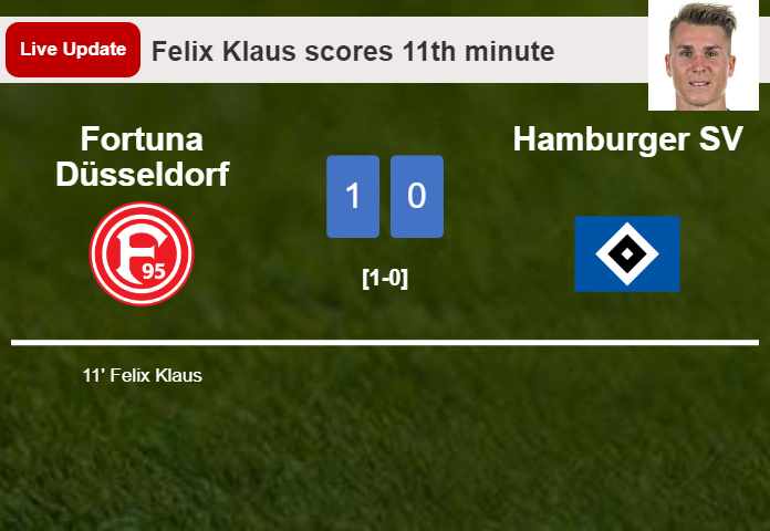 Fortuna Düsseldorf vs Hamburger SV live updates: Felix Klaus scores opening goal in 2. Bundesliga match (1-0)