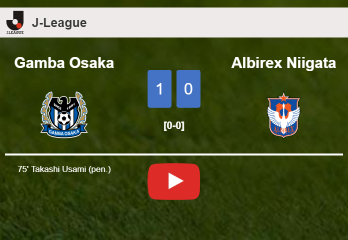 Gamba Osaka tops Albirex Niigata 1-0 with a goal scored by T. Usami. HIGHLIGHTS