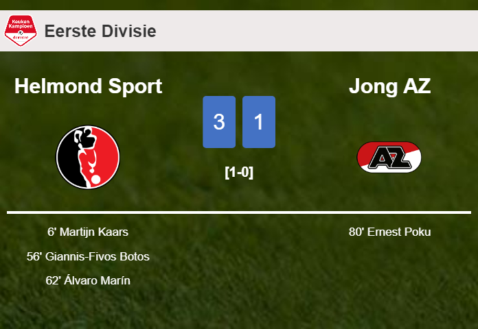 Helmond Sport defeats Jong AZ 3-1