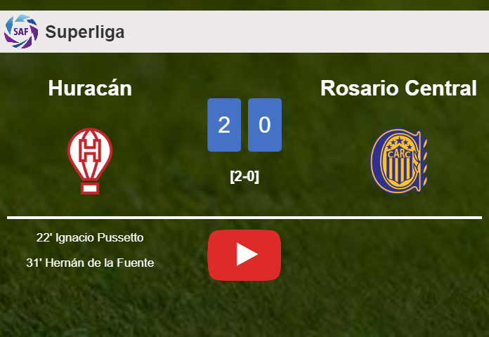 Huracán prevails over Rosario Central 2-0 on Thursday. HIGHLIGHTS