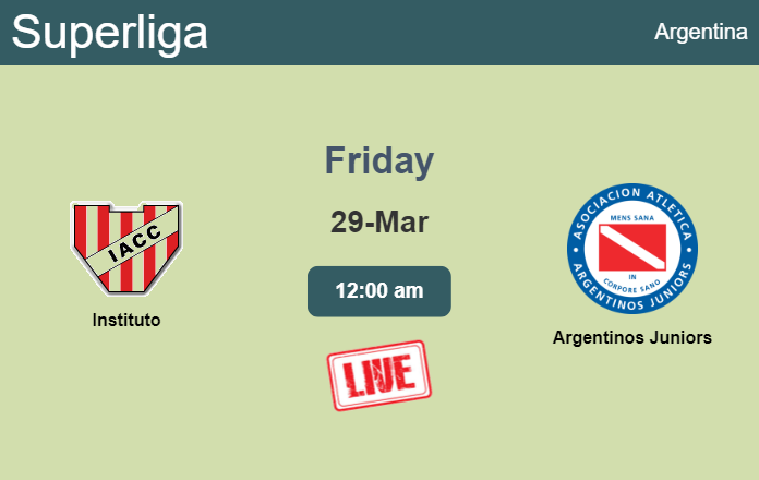 How to watch Instituto vs. Argentinos Juniors on live stream and at what time