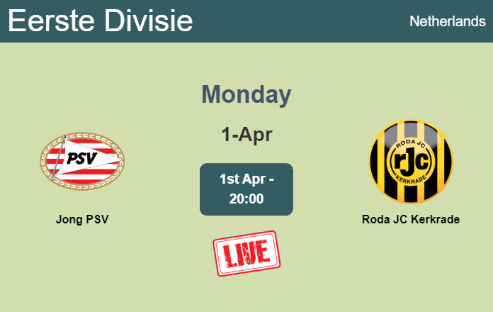 How to watch Jong PSV vs. Roda JC Kerkrade on live stream and at what time