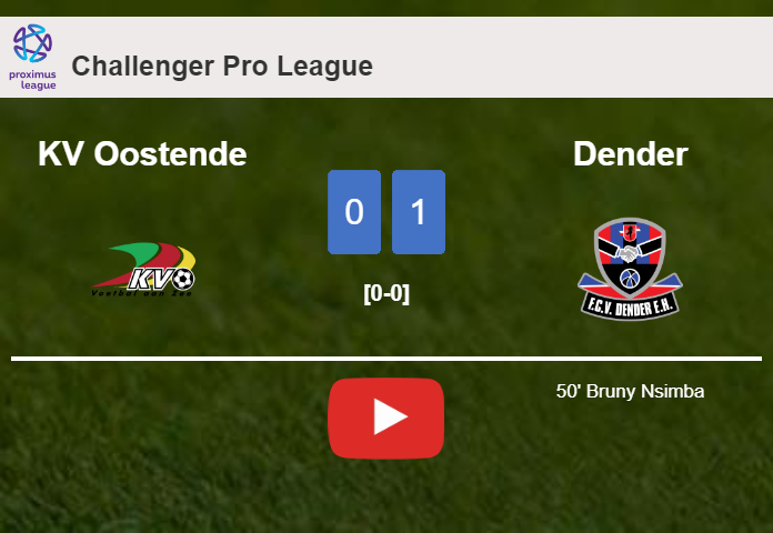 Dender prevails over KV Oostende 1-0 with a goal scored by B. Nsimba. HIGHLIGHTS