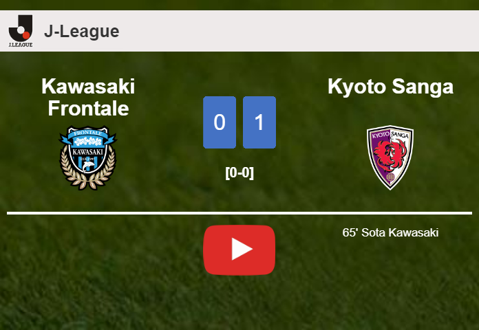 Kyoto Sanga overcomes Kawasaki Frontale 1-0 with a goal scored by S. Kawasaki. HIGHLIGHTS
