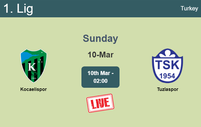 How to watch Kocaelispor vs. Tuzlaspor on live stream and at what time
