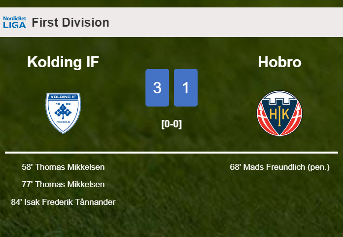 Kolding IF defeats Hobro 3-1