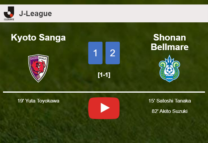 Shonan Bellmare overcomes Kyoto Sanga 2-1. HIGHLIGHTS