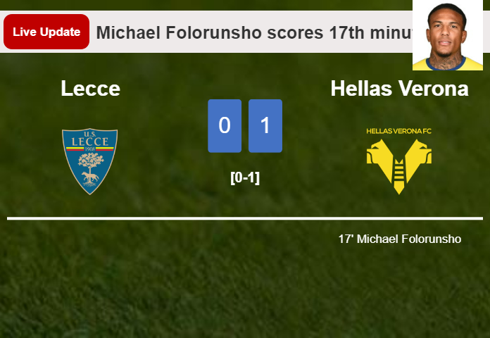 Lecce vs Hellas Verona live updates: Michael Folorunsho scores opening goal in Serie A match (0-1)
