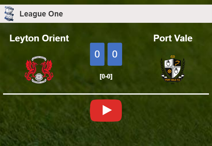 Port Vale stops Leyton Orient with a 0-0 draw. HIGHLIGHTS