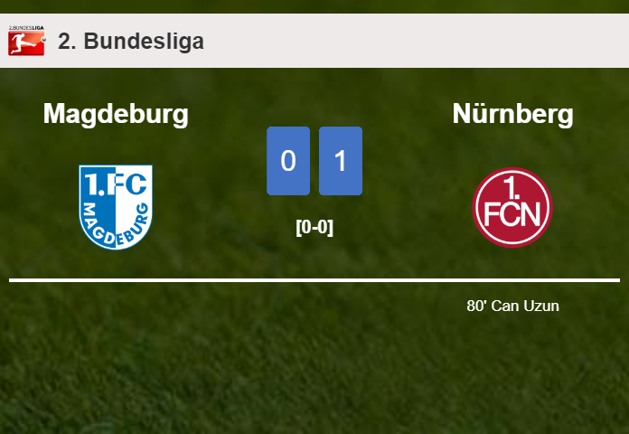 Nürnberg defeats Magdeburg 1-0 with a goal scored by C. Uzun