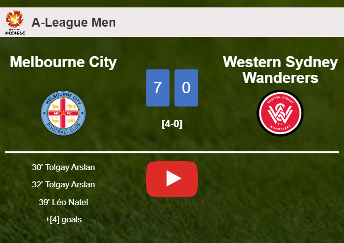 Melbourne City liquidates Western Sydney Wanderers 7-0 with a great performance. HIGHLIGHTS