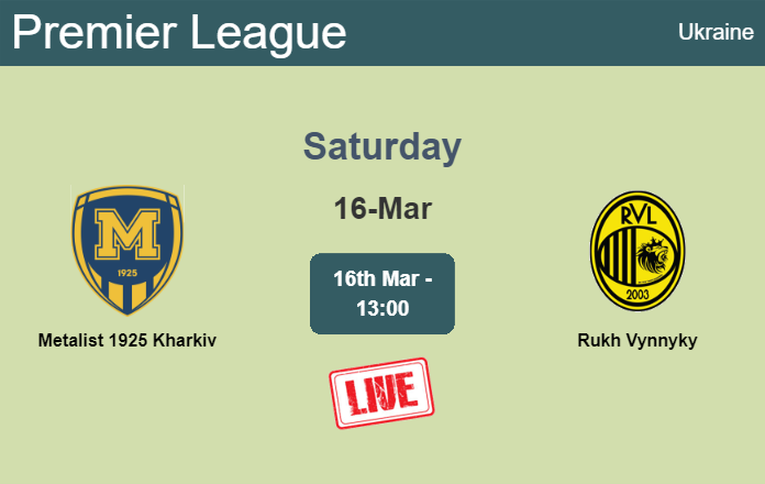 How to watch Metalist 1925 Kharkiv vs. Rukh Vynnyky on live stream and at what time