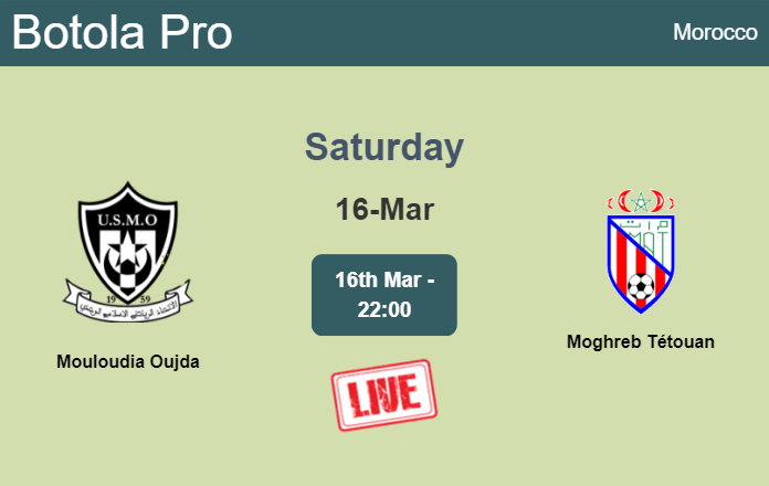 How to watch Mouloudia Oujda vs. Moghreb Tétouan on live stream and at what time