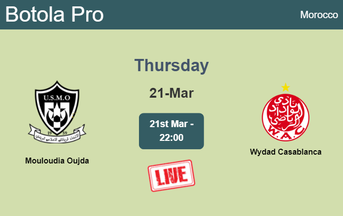 How to watch Mouloudia Oujda vs. Wydad Casablanca on live stream and at what time