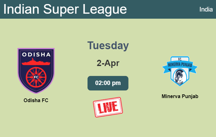 How to watch Odisha FC vs. Minerva Punjab on live stream and at what time