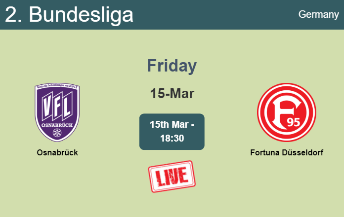 How to watch Osnabrück vs. Fortuna Düsseldorf on live stream and at what time