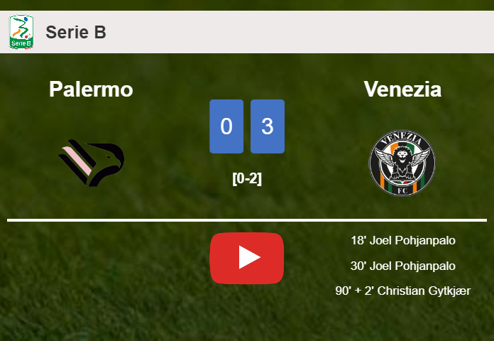 Venezia obliterates Palermo with 2 goals from J. Pohjanpalo. HIGHLIGHTS