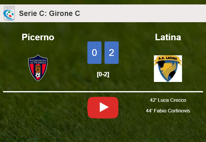 Latina defeats Picerno 2-0 on Saturday. HIGHLIGHTS