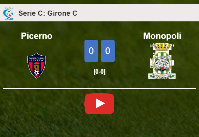 Picerno draws 0-0 with Monopoli with  missing a penalty. HIGHLIGHTS