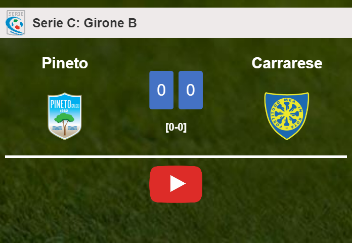 Pineto draws 0-0 with Carrarese on Friday. HIGHLIGHTS