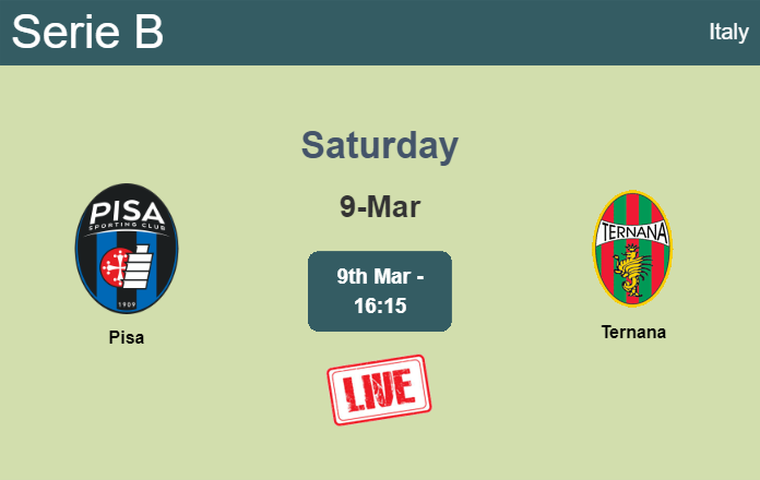 How to watch Pisa vs. Ternana on live stream and at what time
