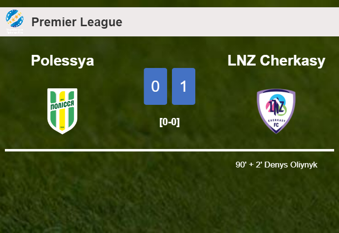 LNZ Cherkasy tops Polessya 1-0 with a late goal scored by D. Oliynyk