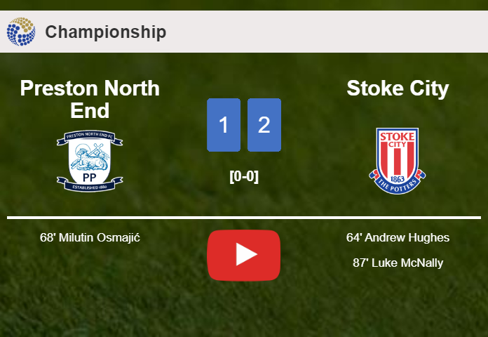 Stoke City steals a 2-1 win against Preston North End. HIGHLIGHTS