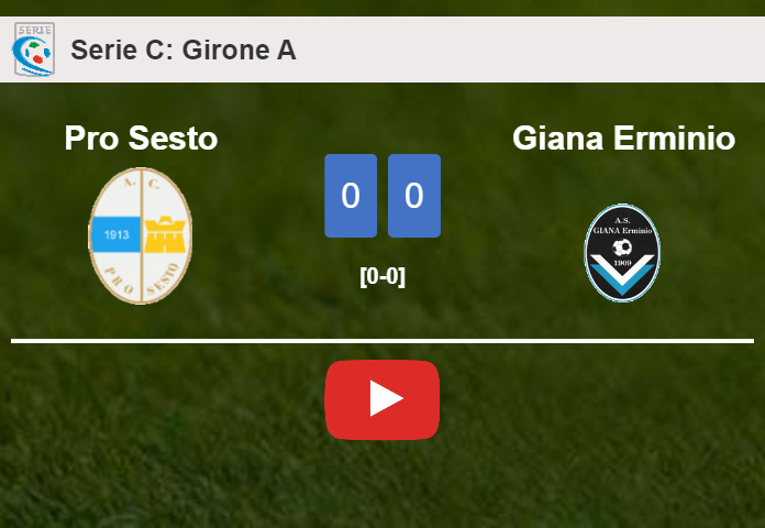 Pro Sesto draws 0-0 with Giana Erminio on Tuesday. HIGHLIGHTS