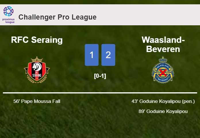 Waasland-Beveren beats RFC Seraing 2-1 with G. Koyalipou scoring a double