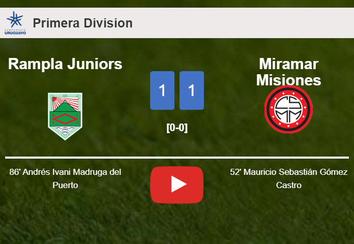 Rampla Juniors seizes a draw against Miramar Misiones. HIGHLIGHTS