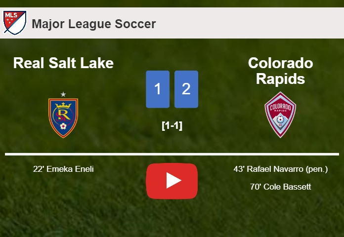 Colorado Rapids recovers a 0-1 deficit to top Real Salt Lake 2-1. HIGHLIGHTS