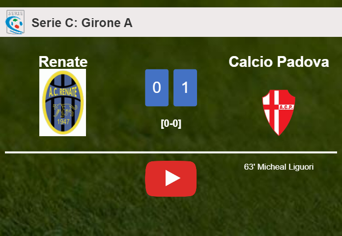 Calcio Padova tops Renate 1-0 with a goal scored by M. Liguori. HIGHLIGHTS
