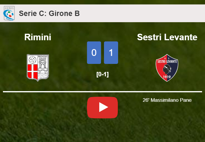 Sestri Levante defeats Rimini 1-0 with a goal scored by M. Pane. HIGHLIGHTS
