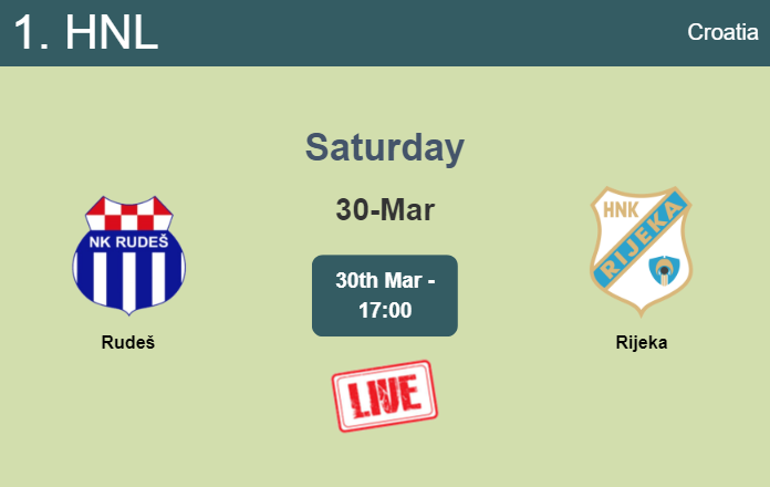 How to watch Rudeš vs. Rijeka on live stream and at what time