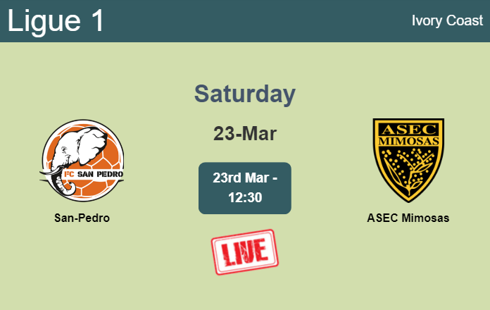 How to watch San-Pedro vs. ASEC Mimosas on live stream and at what time