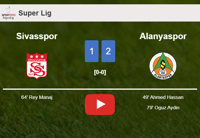 Alanyaspor overcomes Sivasspor 2-1. HIGHLIGHTS