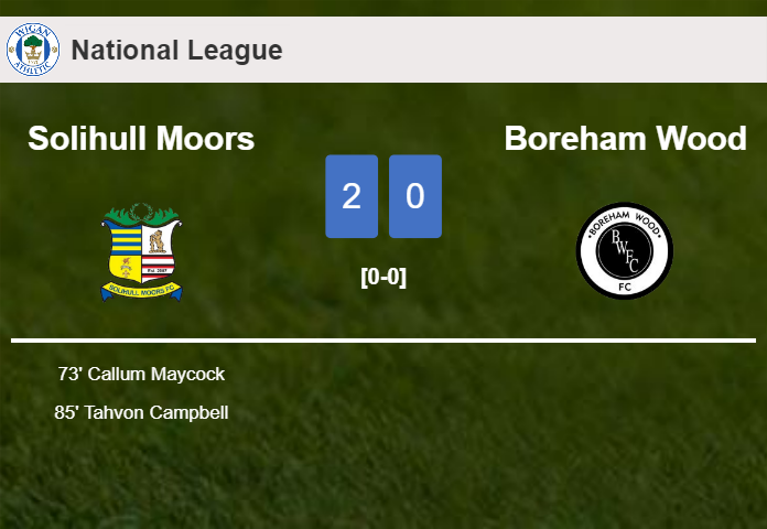 Solihull Moors surprises Boreham Wood with a 2-0 win