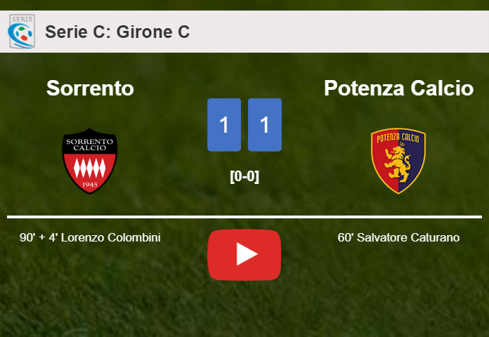 Sorrento snatches a draw against Potenza Calcio. HIGHLIGHTS
