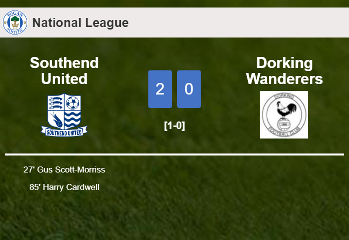 Southend United surprises Dorking Wanderers with a 2-0 win