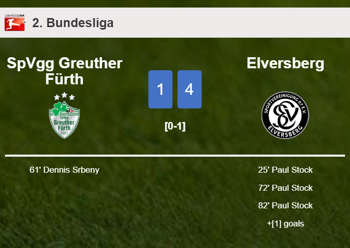 Elversberg crushes SpVgg Greuther Fürth 4-1 with 3 goals from P. Stock