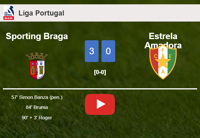 Sporting Braga beats Estrela Amadora 3-0. HIGHLIGHTS