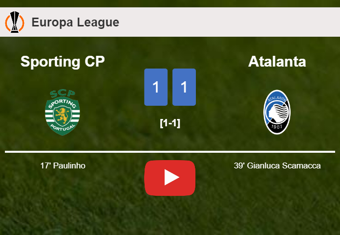 Sporting CP and Atalanta draw 1-1 on Wednesday. HIGHLIGHTS