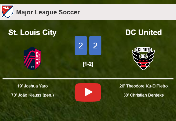 St. Louis City and DC United draw 2-2 on Saturday. HIGHLIGHTS