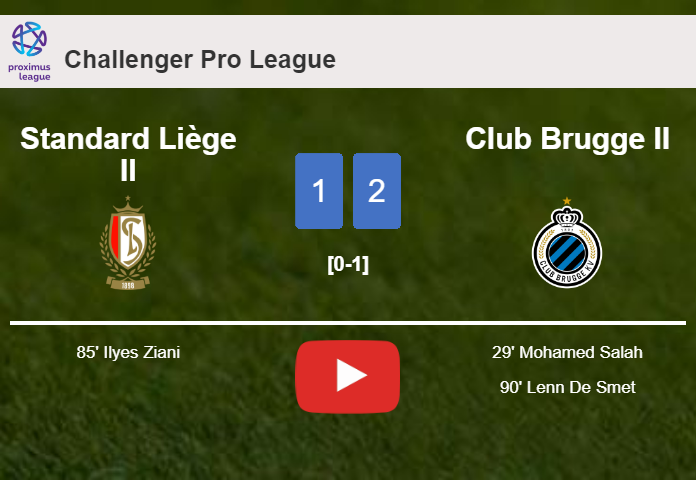 Club Brugge II seizes a 2-1 win against Standard Liège II. HIGHLIGHTS